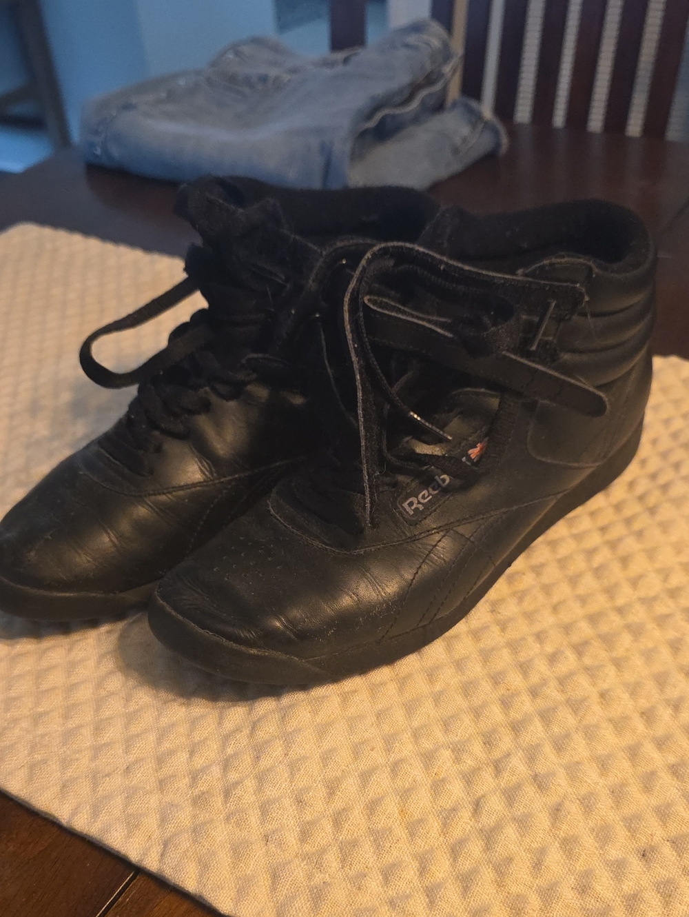 Reebok Black High-Top Leather Sneakers